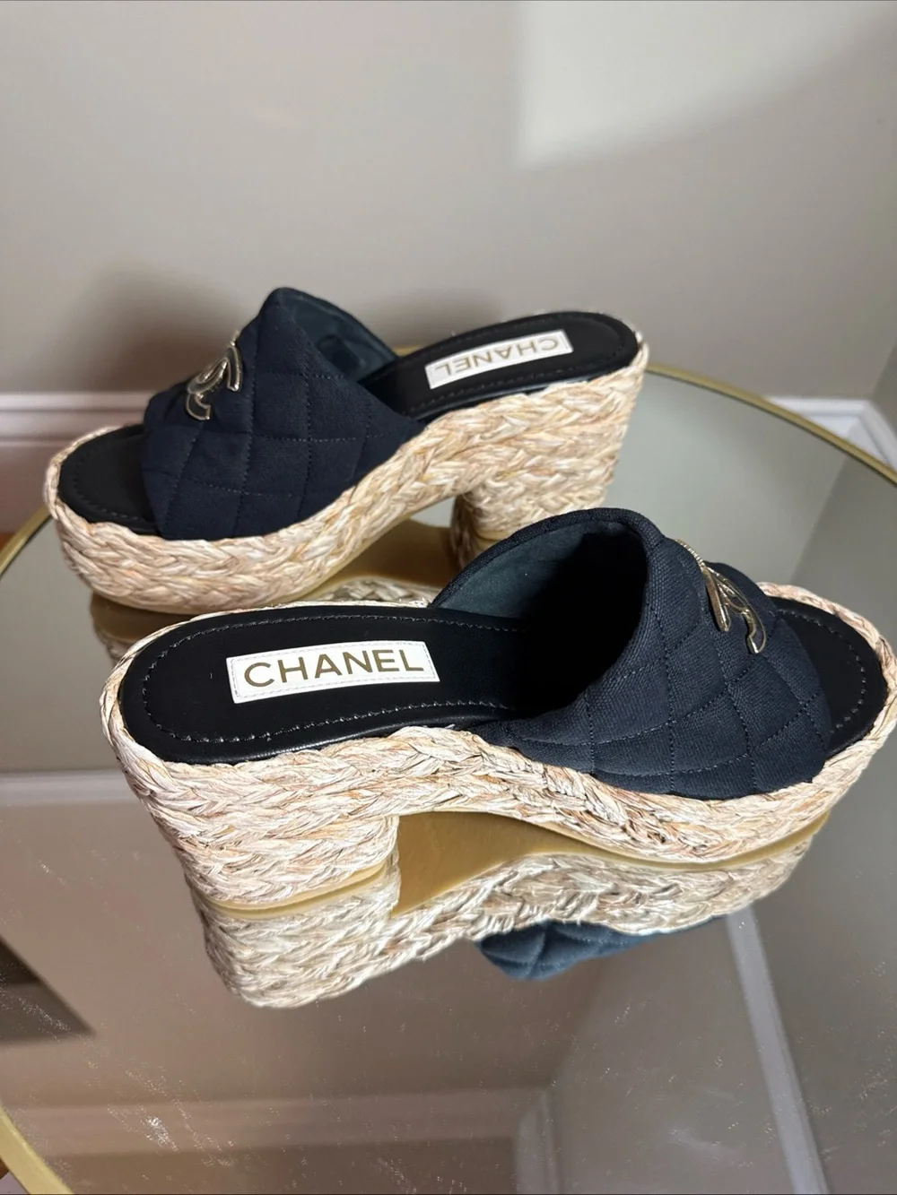 Chanel Dad Sandals CC logo Platform Mules size 41 - Picture 5 of 17